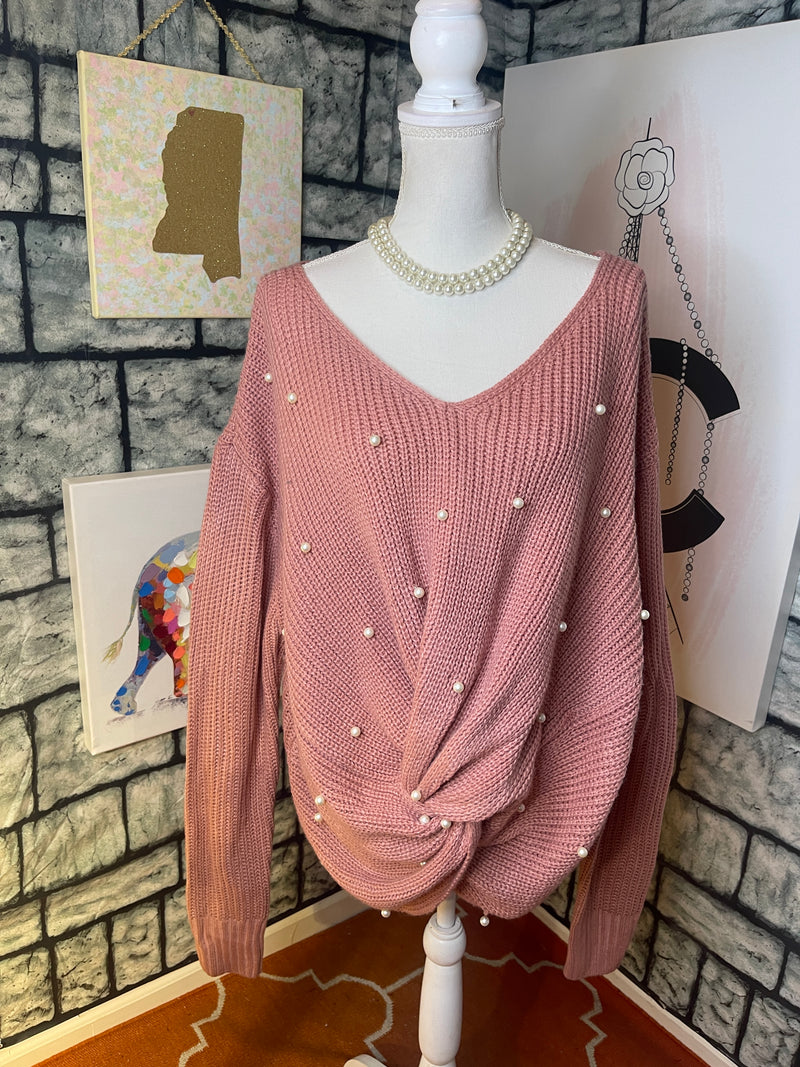 Pink pearl sweater women sz 3xl