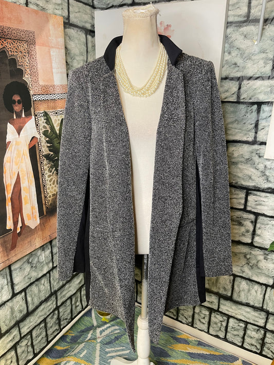 Lane Bryant Gray Black Blazer Coat Women sz 18