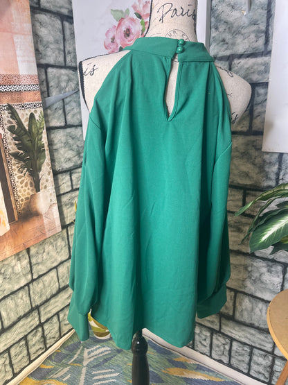 NEW Ashley Stewart Green Blouse Women sz 18/20