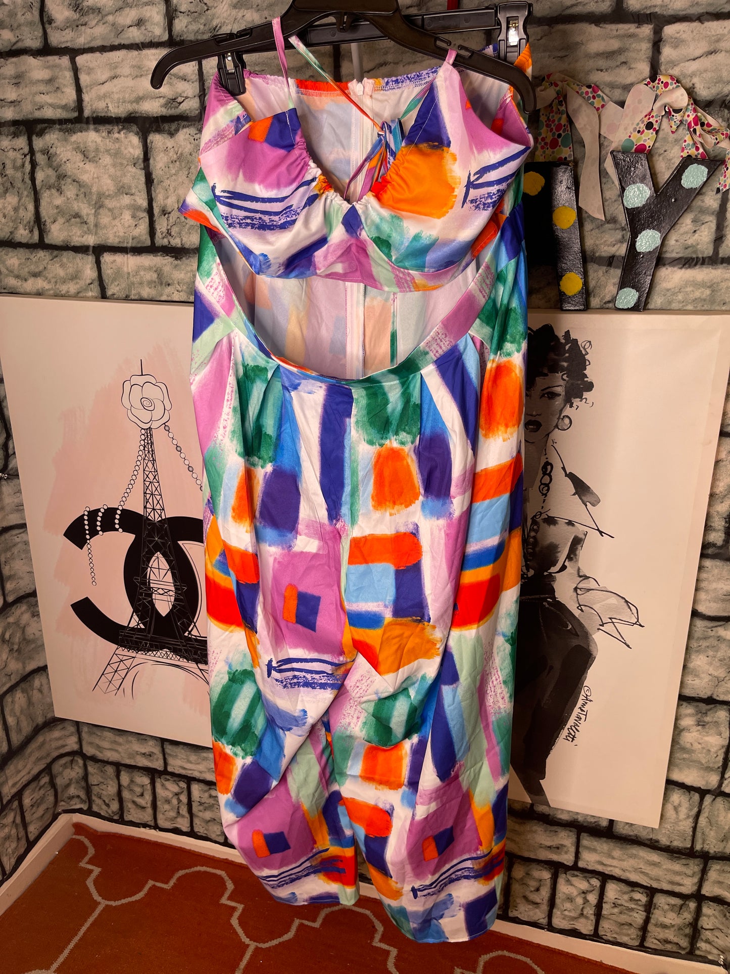 Shein colorful jumpsuit women sz 3xl