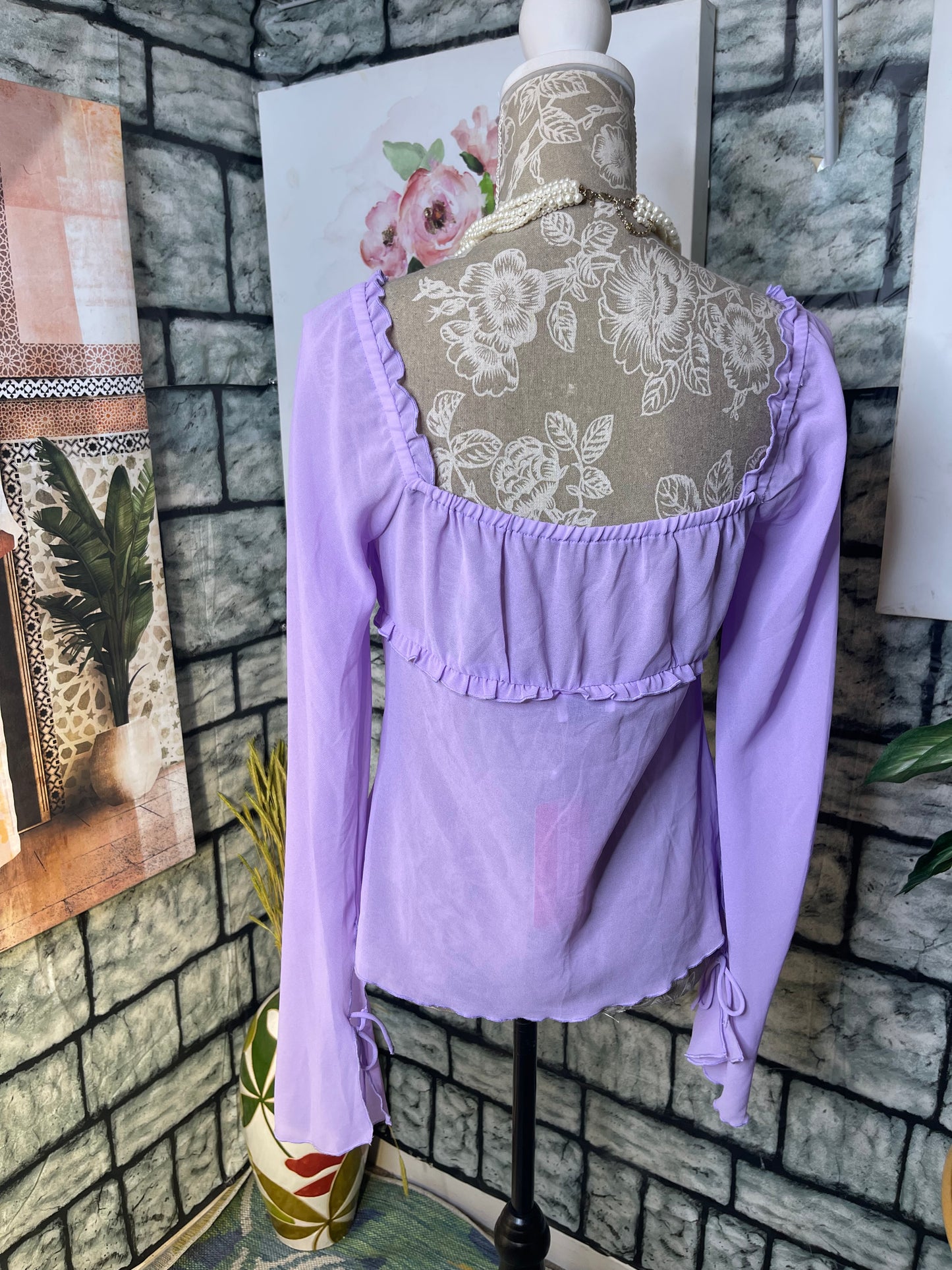 NEW Beginning Boutique Purple Blouse Women sz 6