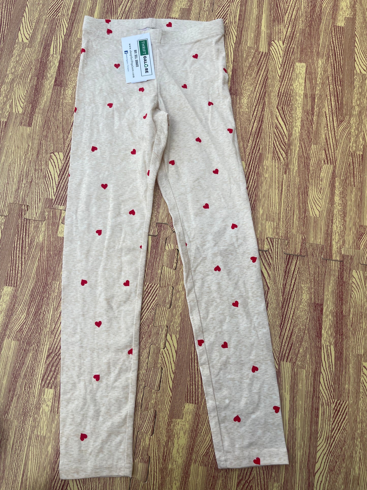 Old Navy Beige Red Heart Tights Girls sz Medium 8