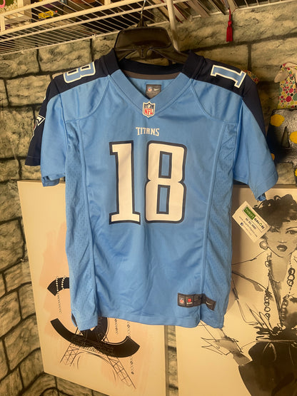 Nike NFL TN Titans Jersey Blue Shirt Boys sz Medium 10/12