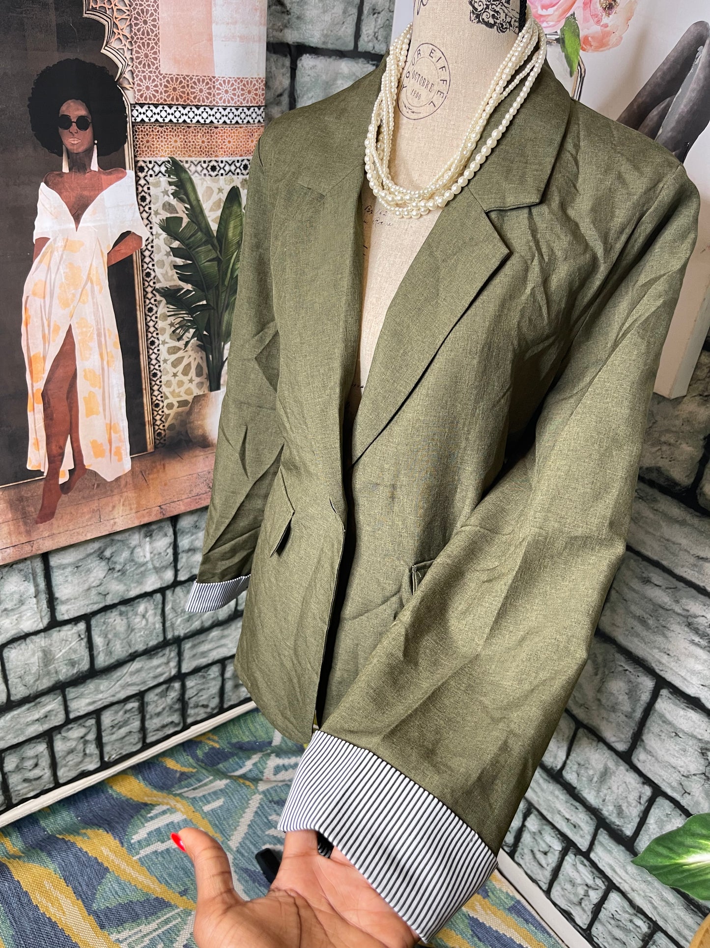 Shein Green Blazer Women sz XL