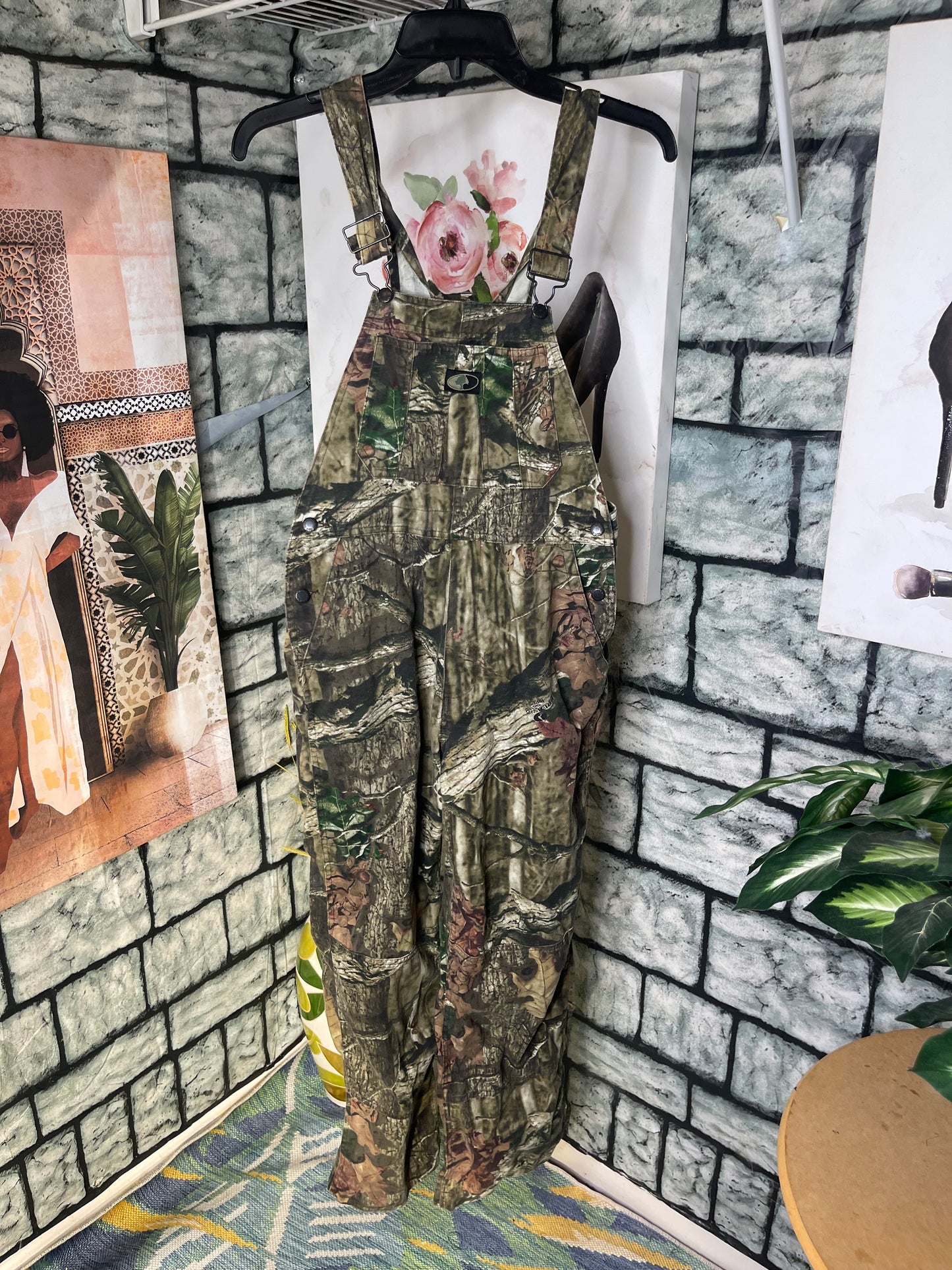 Mossy Oak Green Outdoor Print Coverralls Boys sz XL 16/18
