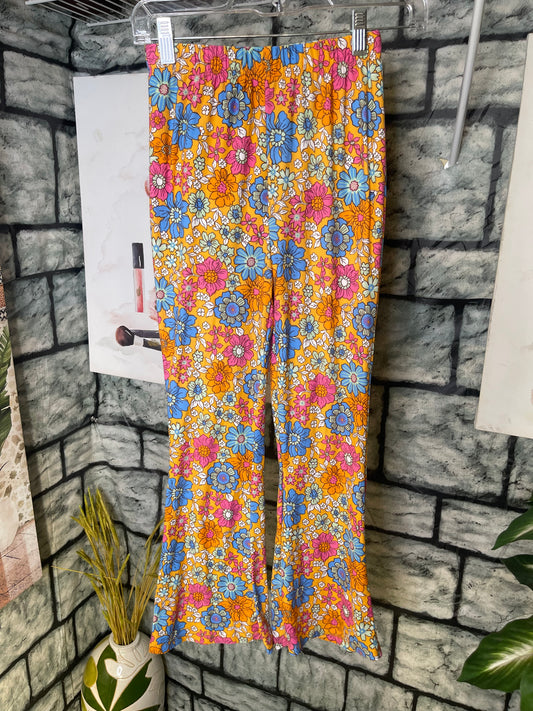 Rare Edition Yellow Floral Pants Girls sz 10