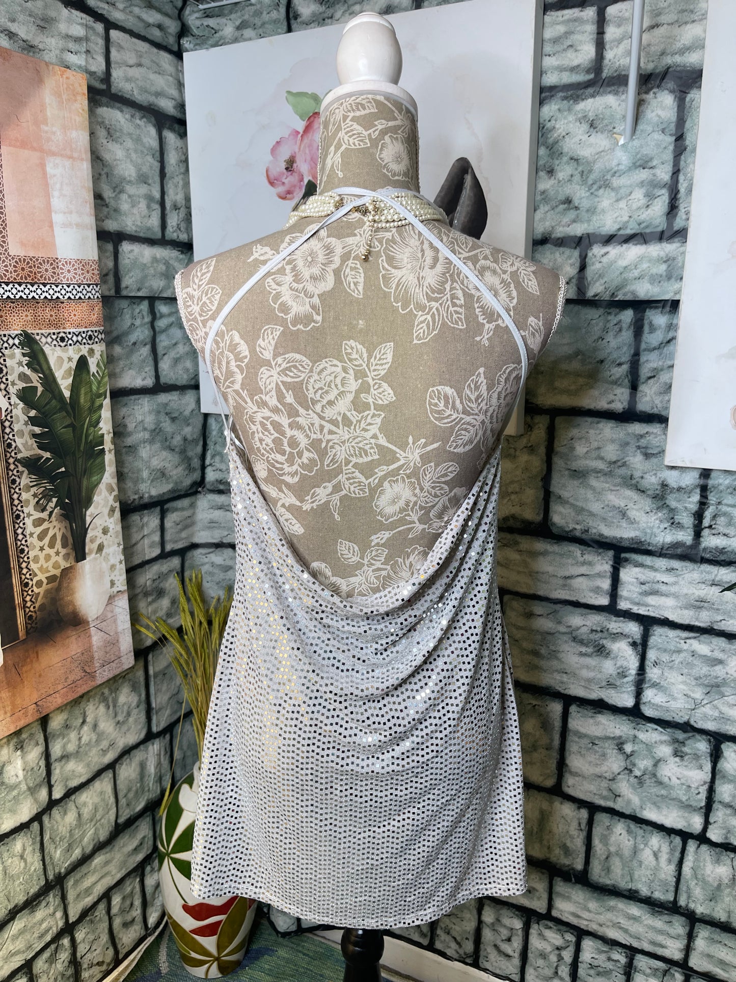 H&M Silver Dress Women sz Small