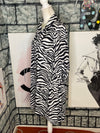 Melissa paige black white button shirt dress women sz Large