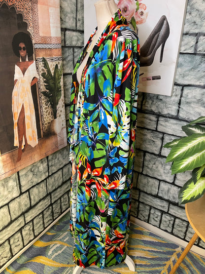 MadRag Tropical Dress with Cover Duster Women sz 3XL
