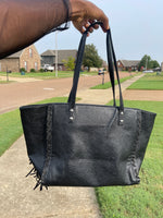 Jessica Simpson black fringe handbag