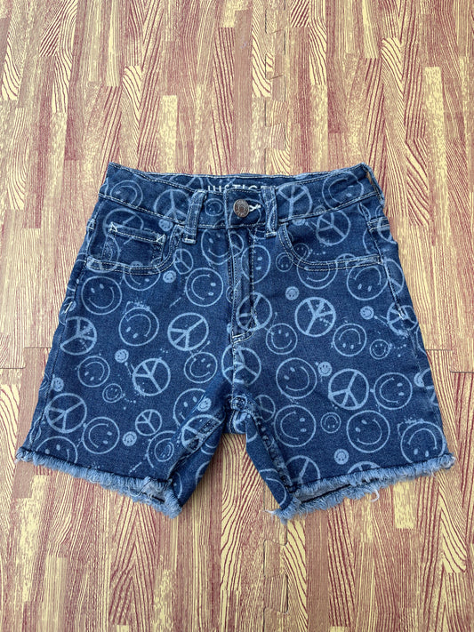 Justice Smily Face Blue Jeans Girls sz 14