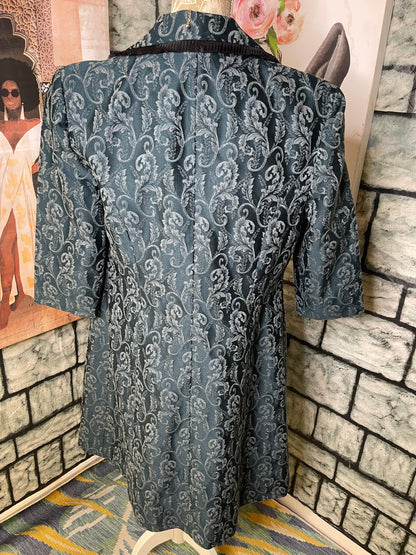 Monroe & Main Blue Print Jacket Women sz 12