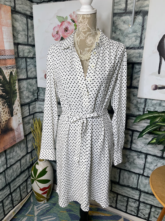 Gap Black White Polka Dot Dress Women sz Small
