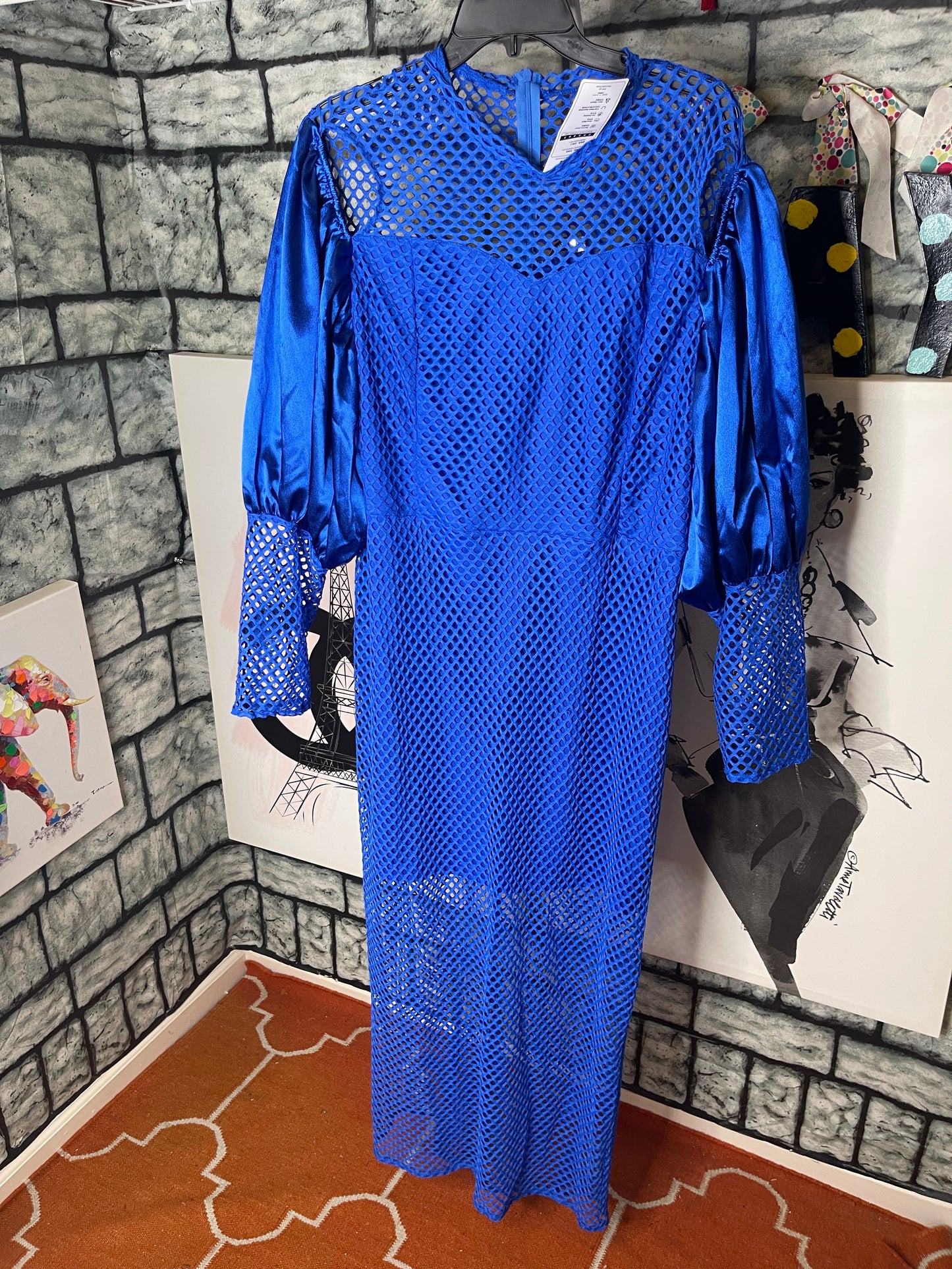 NEW Aomei Blue Dress Women sz 3XL (BEST FIT 1XL