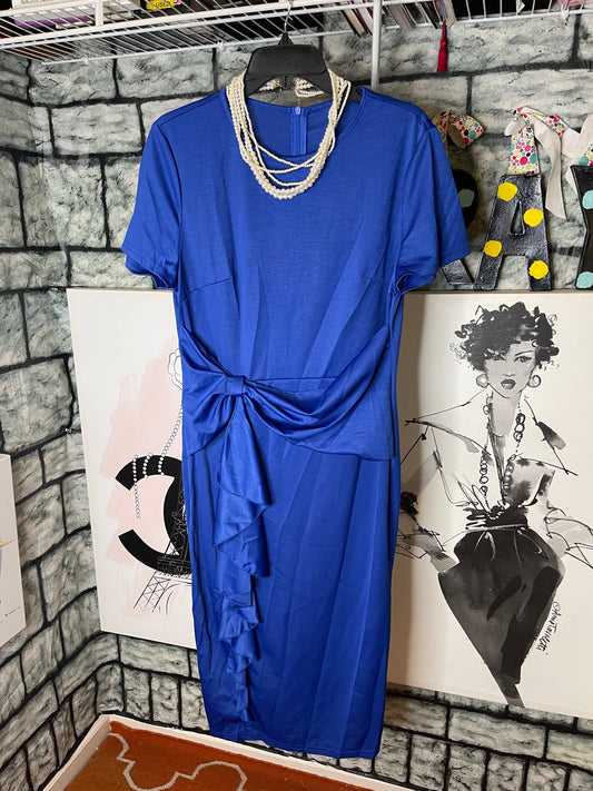 Shein Blue Ruffle Dress Women sz XL