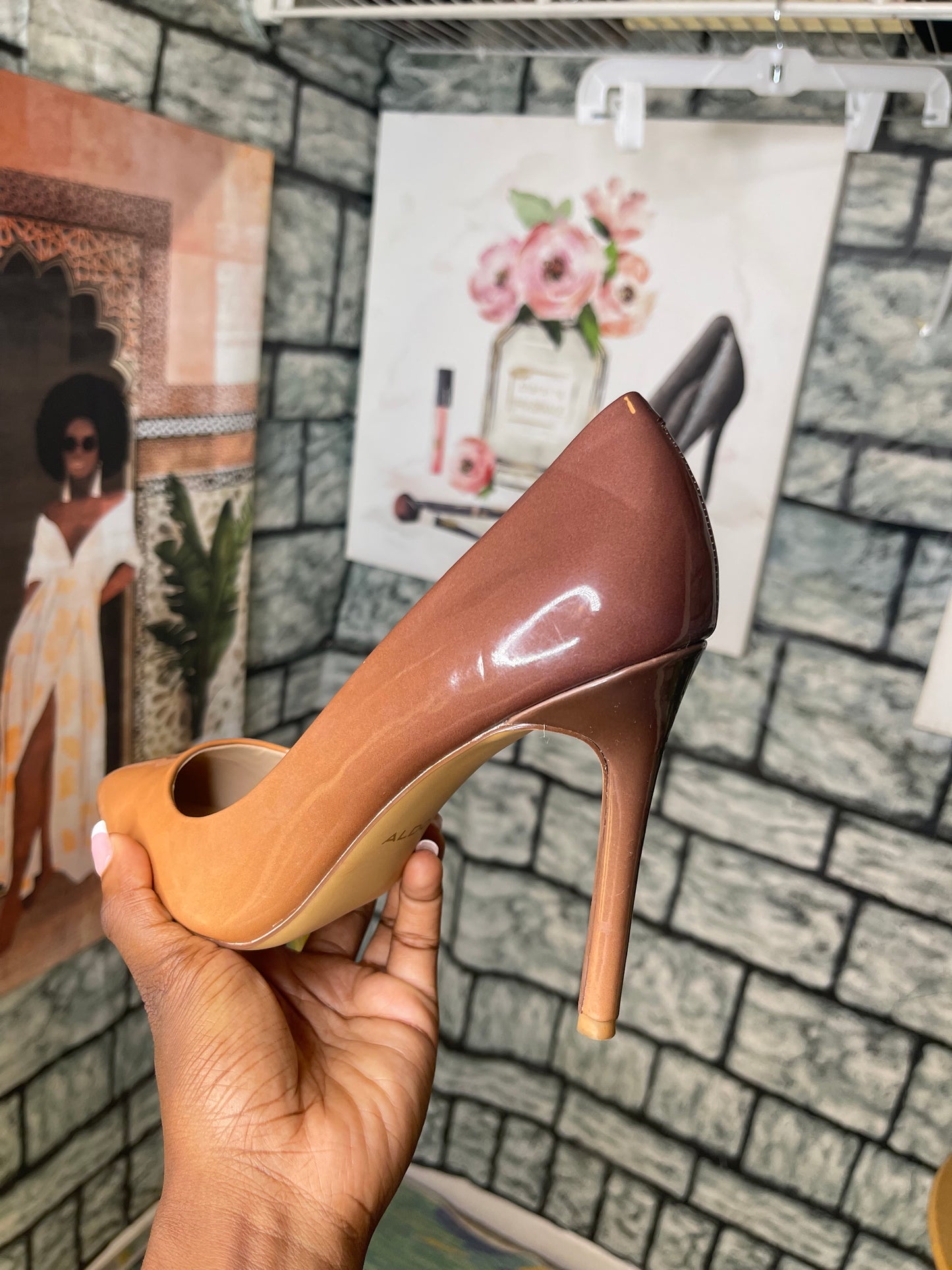 Aldo Brown Tan Tone Heels Women sz 10