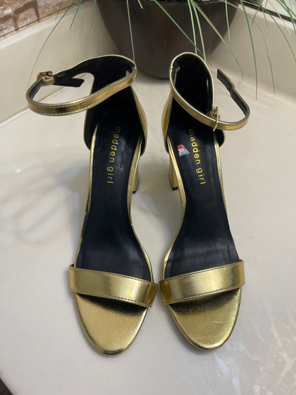 Madden Girl Gold Heels Women sz 8.5