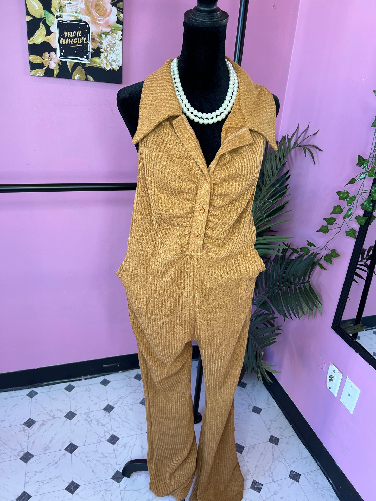 Brown Jumpsuit Women sz 2XL