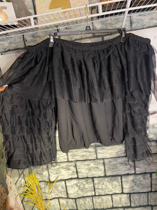 NEW Ashley Stewart Black Blouse Women sz 26/28