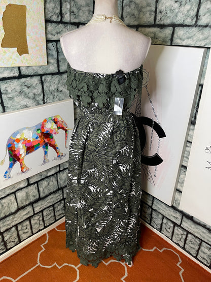 NEW Ashley Stewart Green Floral Dress Women sz 12