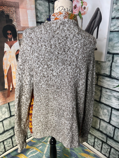 Natural Gray Print Cardigan Women sz Medium