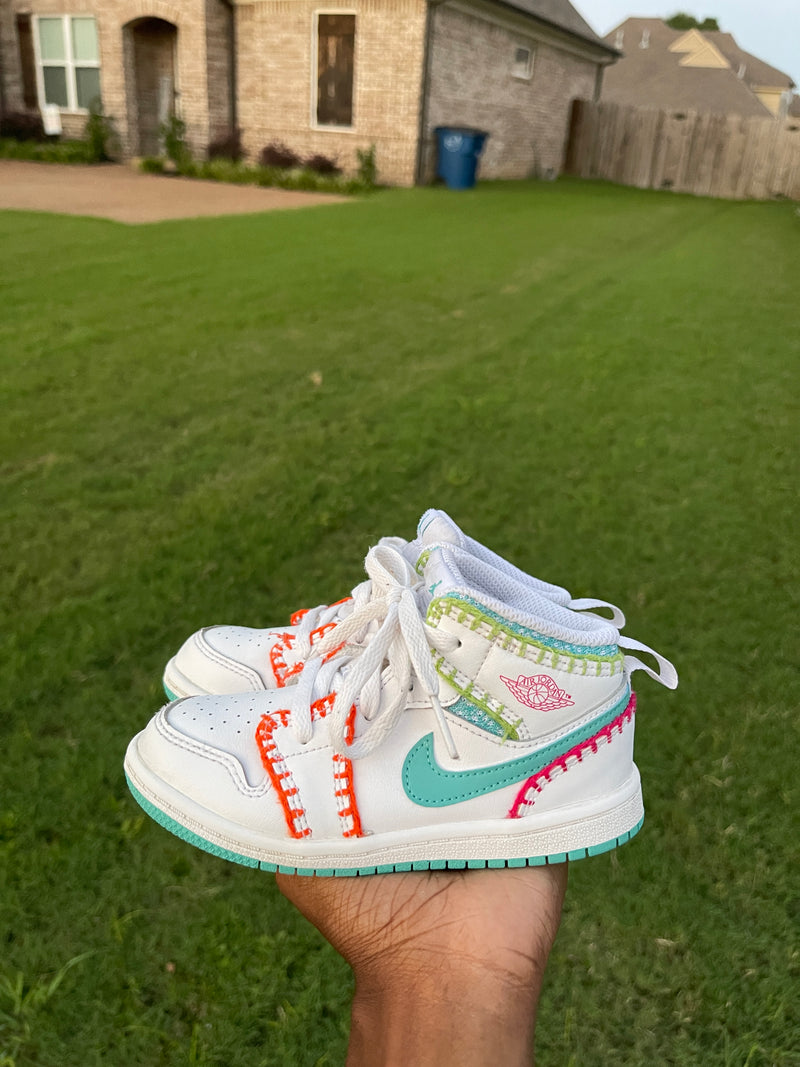 Nike air Jordan white colorful toddler sz 9C