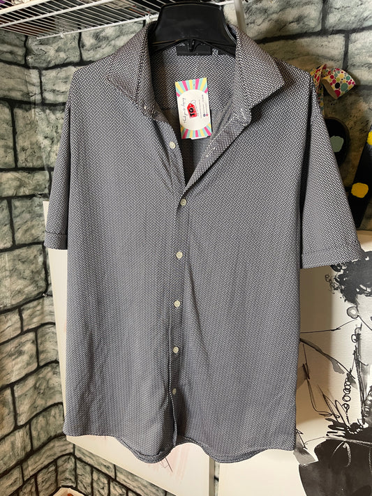 Murando Black Gray Shirt Men sz Large