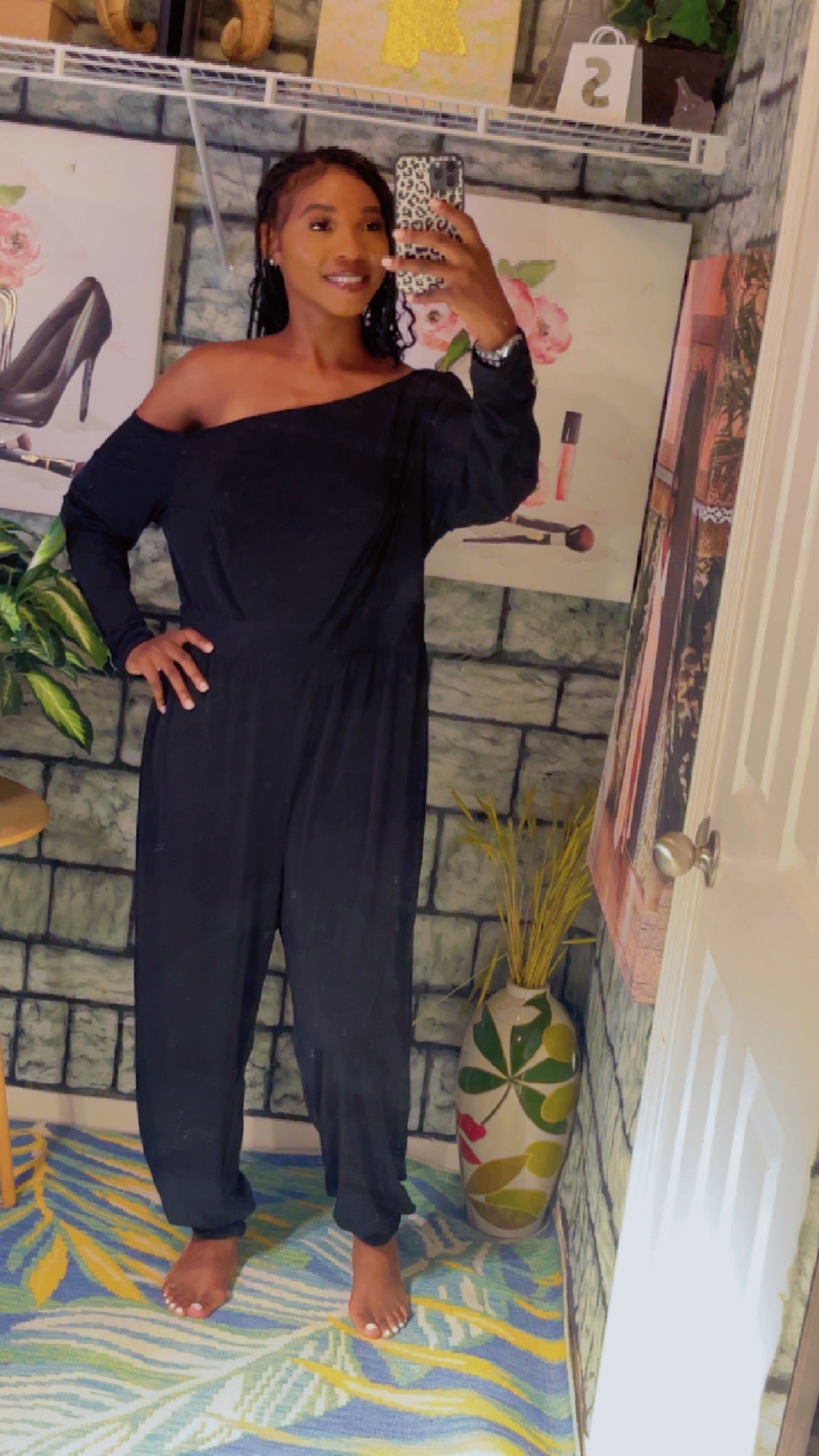 Monif C. Black Jumpsuit Women sz 1XL