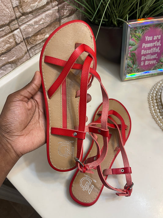 New Directions Red Sandals Women sz 7.5