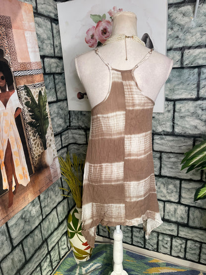 Molly Green Brown White Blouse Women sz Small