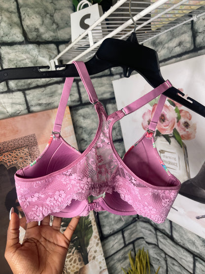 Maidenform Purple Floral Bra Women sz 34B