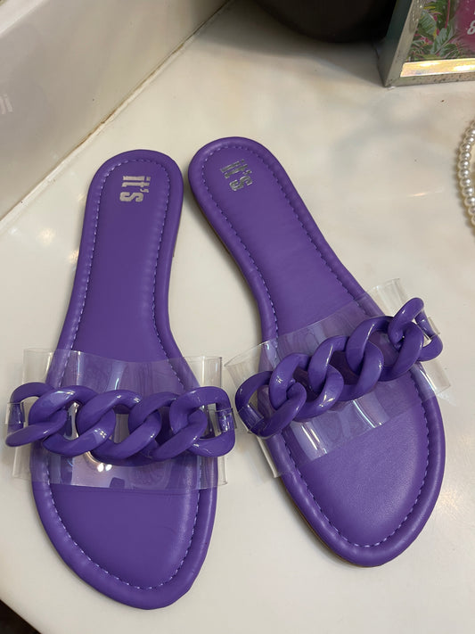 NEW Purple Chain Sandals Women sz 8 & 10