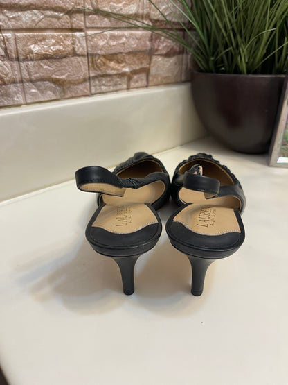 NEW Lauren Ralph Lauren Black Low Heels Women sz 8,5