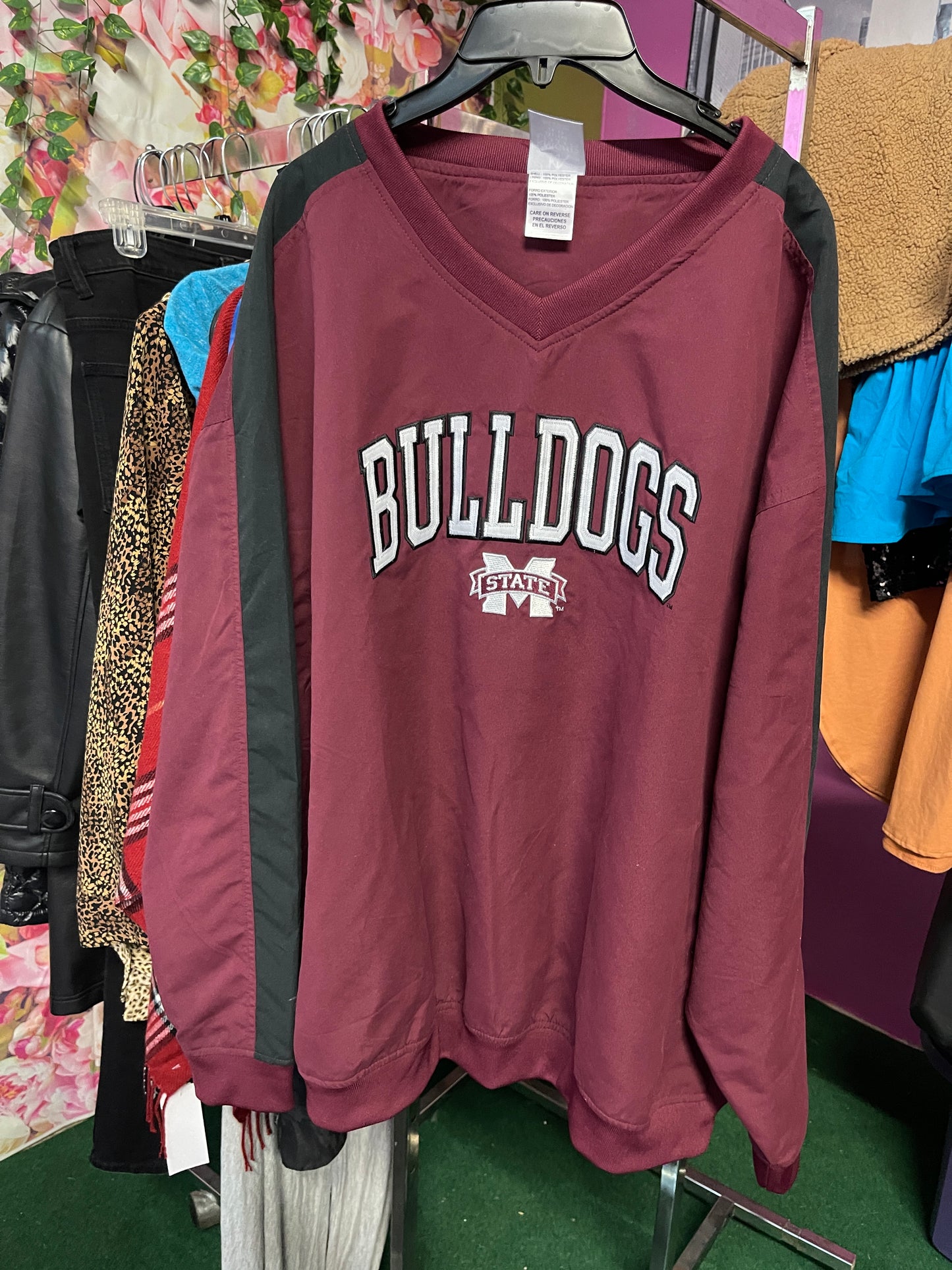 Mississippi bulldogs pullover burgundy men sz 2xl
