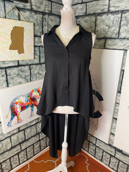 NEW Versona Black Button Blouse Women sz Medium