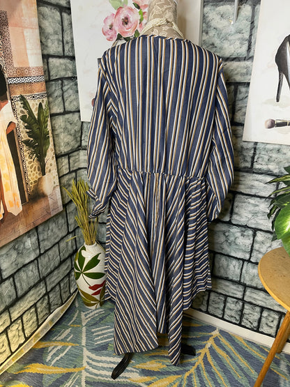 Mlle Gabrielle Blue Yellow Dress Women sz 3XL