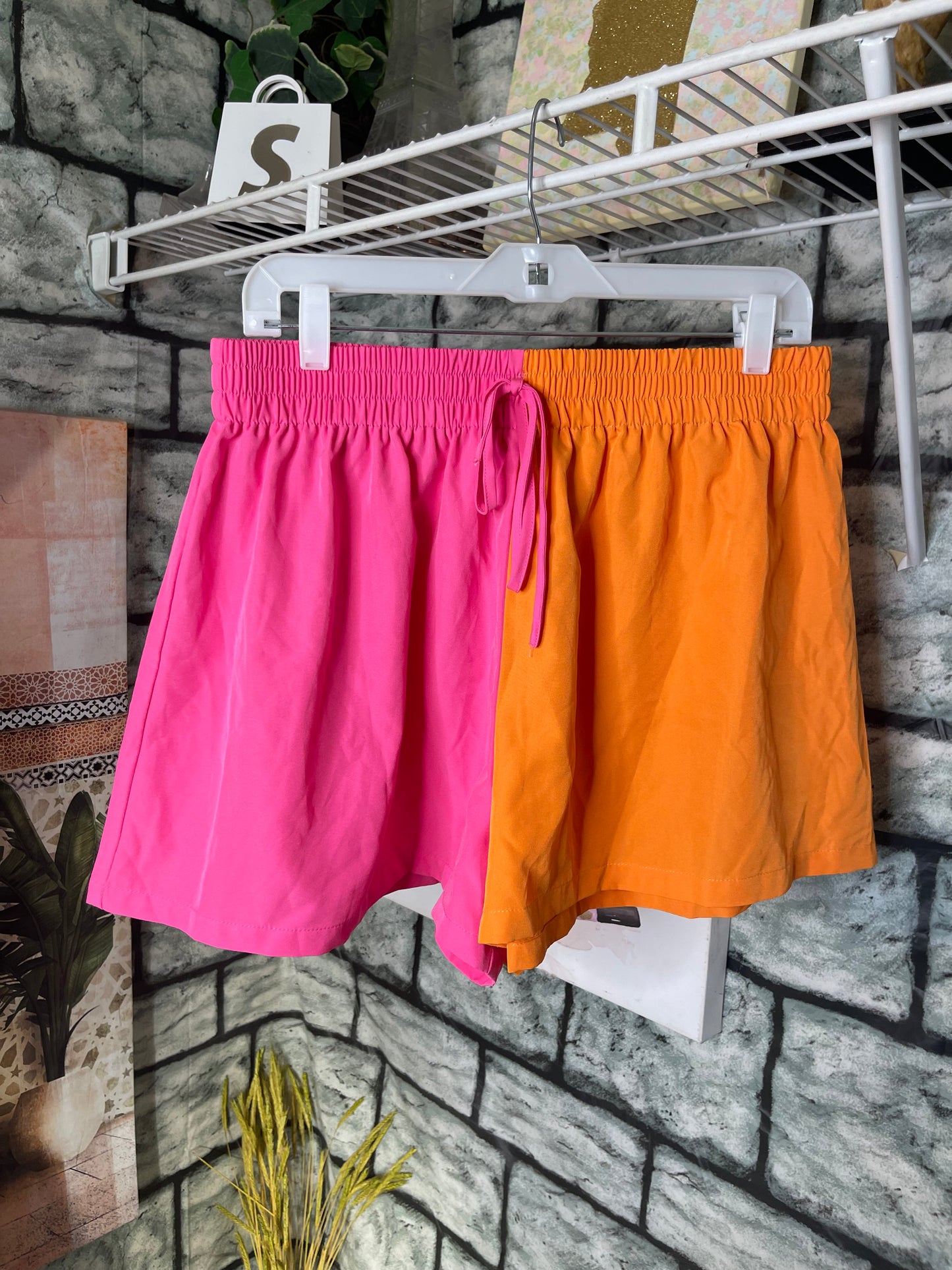 Shein Orange Pink Shorts Women sz XL