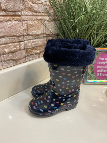 Carter's Blue Polka Dot Rainboots Girls Toddler sz 6