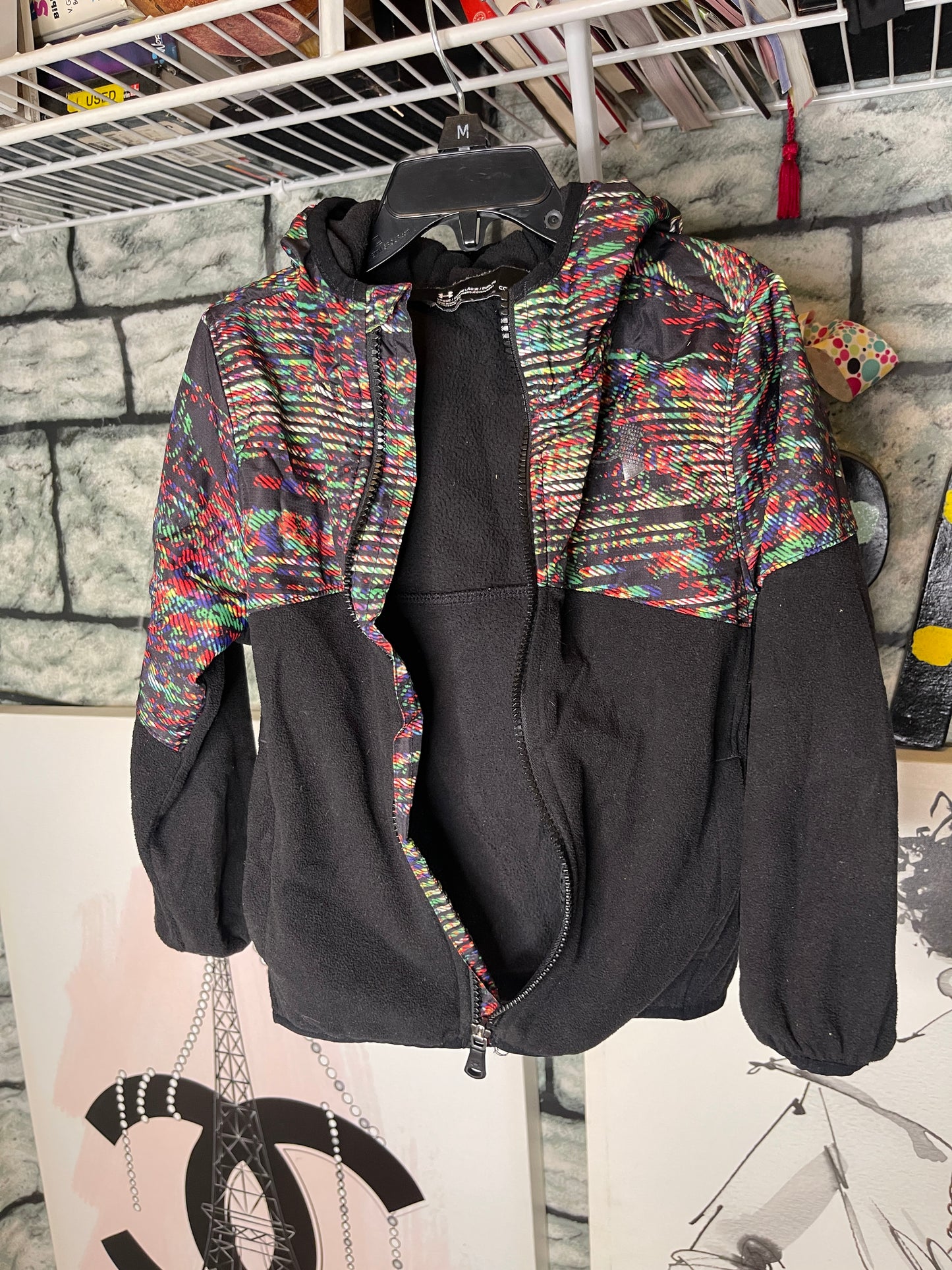 Under Armour Black Colorful Jacket Boys sz 5 (see details)