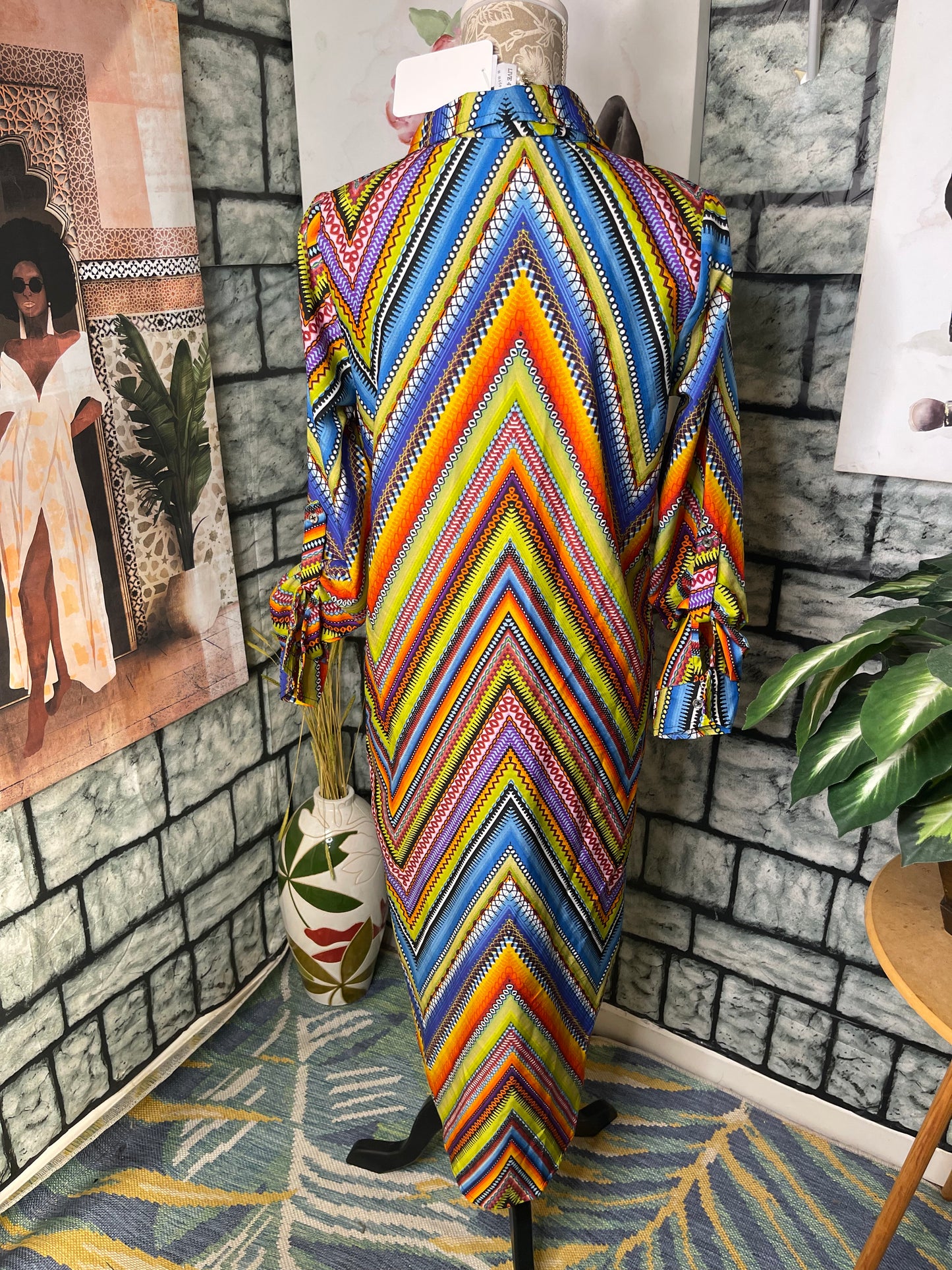 Live 4 Truth Colorful Button Dress Women sz Small