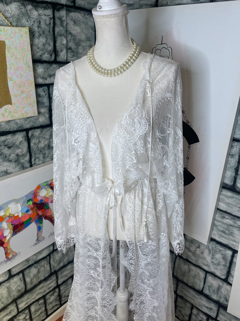 Lace cover duster women sz One Size