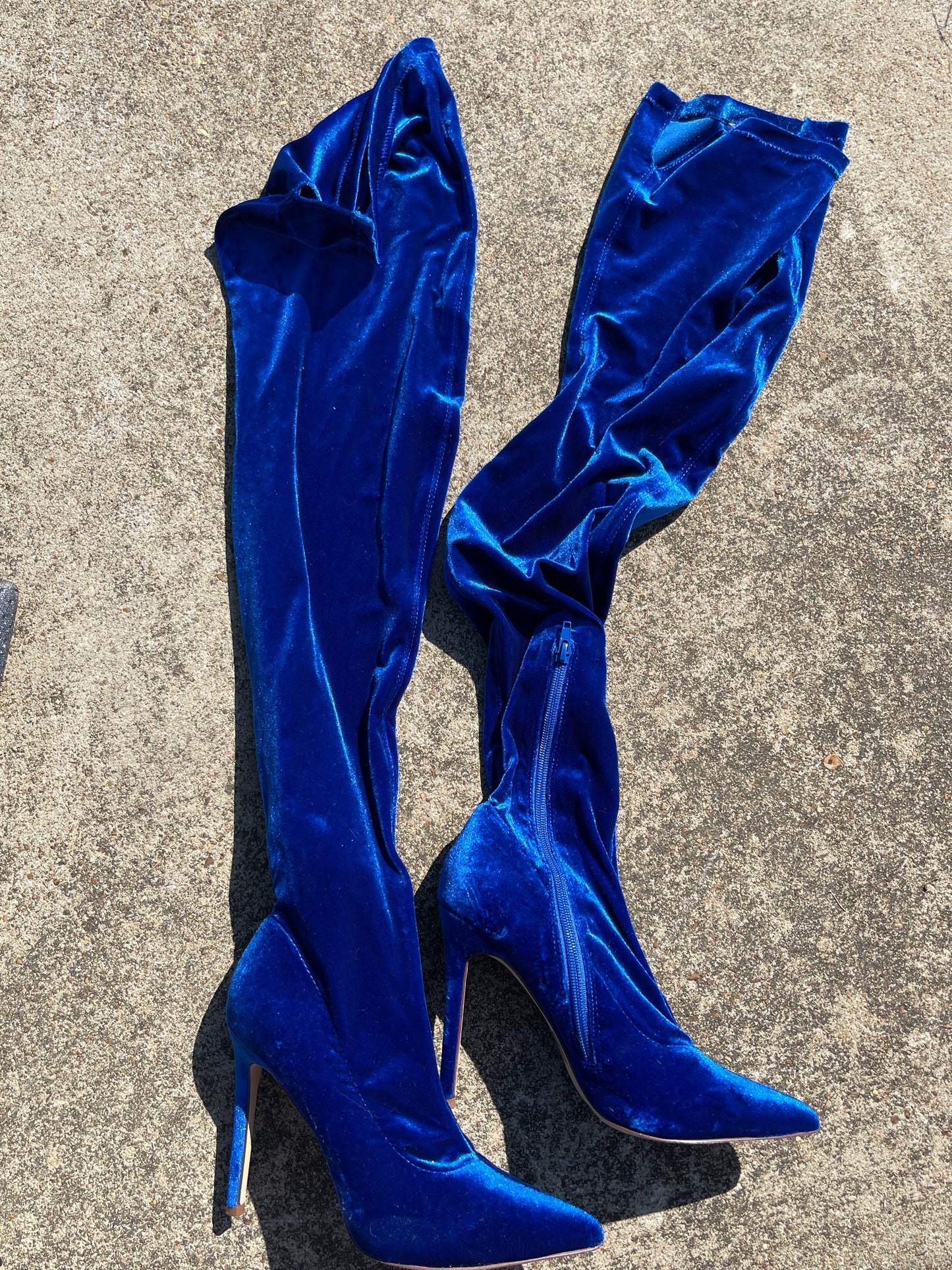 Liliana blue tall heels / boots women sz 8