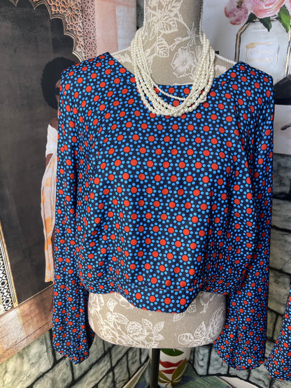 Eloquii Blue Red Print 2 piece pants Set Women sz 18
