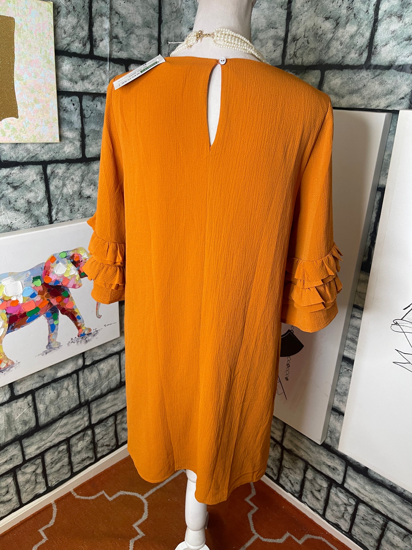 She Sky Orange Dress Women sz Small