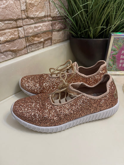 Forever Rose Gold Fashion Sneakers Women sz 7.5