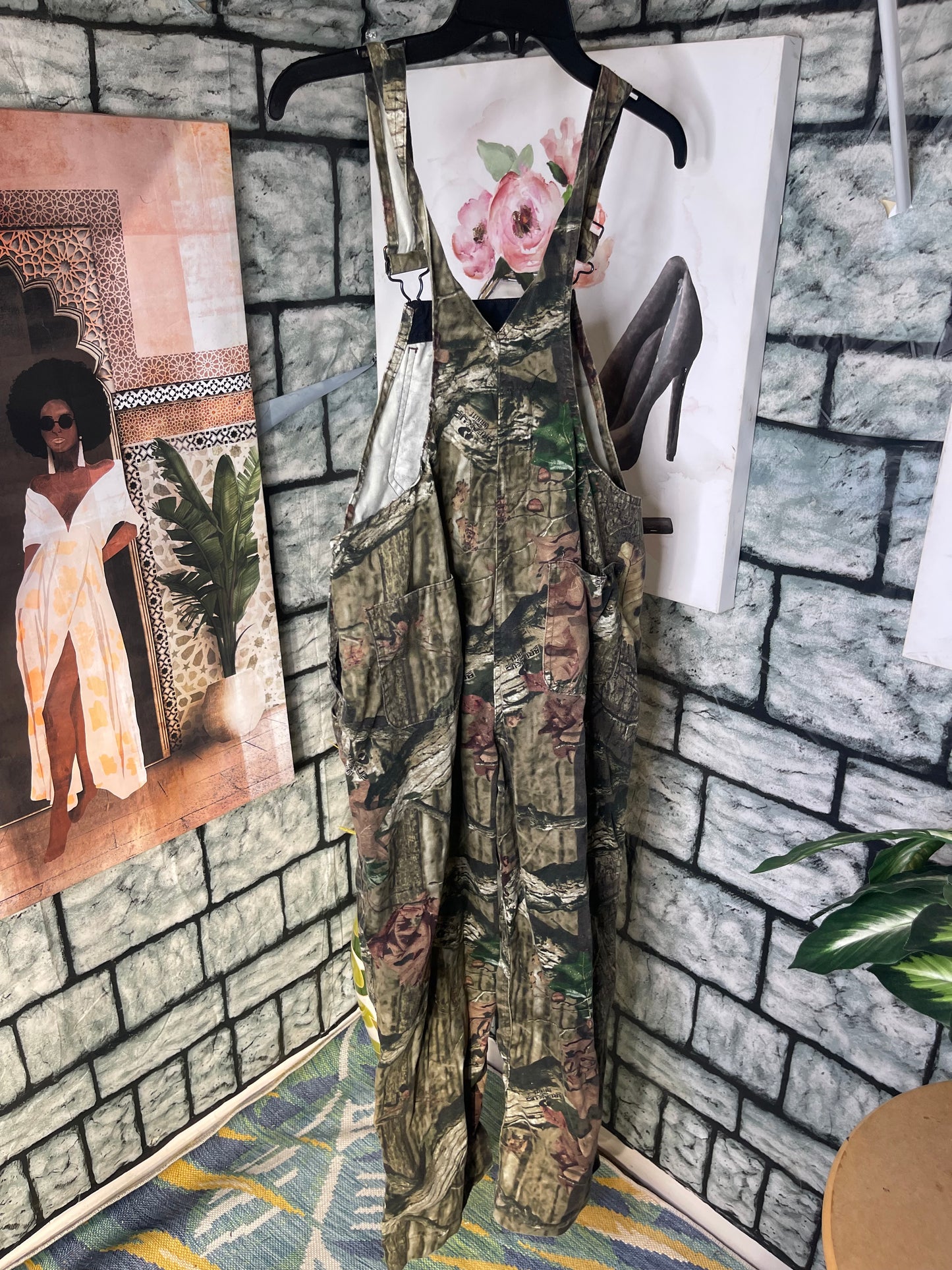 Mossy Oak Green Outdoor Print Coverralls Boys sz XL 16/18