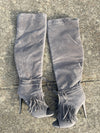 Shoe dazzle gray fringe boots women sz 9.5