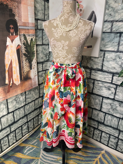 Truly 4 You Floral Skirt Women sz Large