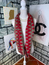 Red brown fuzzy scarf