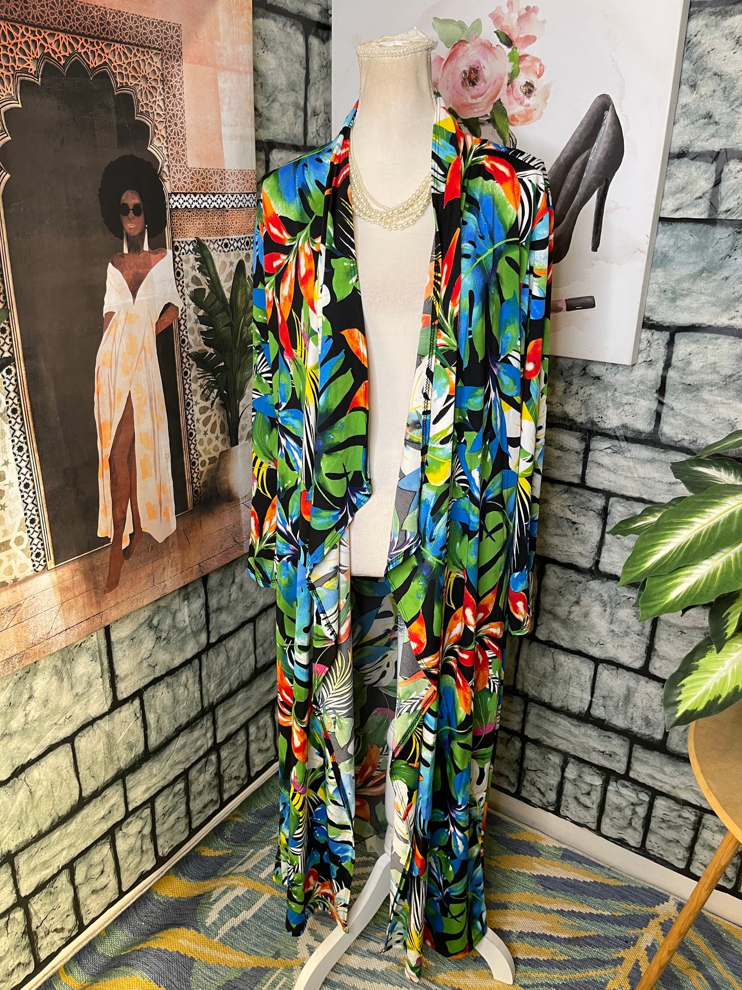 MadRag Tropical Dress with Cover Duster Women sz 3XL